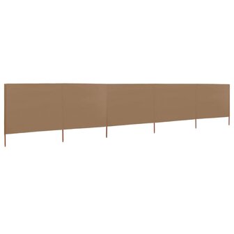 Windscherm 5-panelen 600x120 cm stof taupe 2