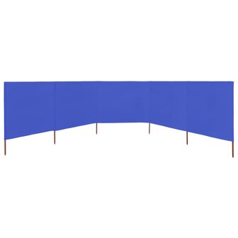 Windscherm 5-panelen 600x120 cm stof azuurblauw 3