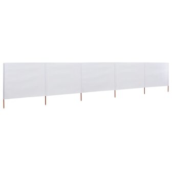 Windscherm 5-panelen 600x160 cm stof zandwit 2