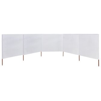 Windscherm 5-panelen 600x160 cm stof zandwit 3