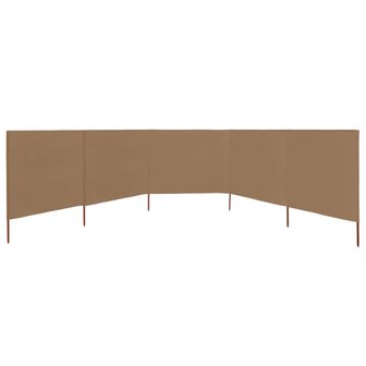 Windscherm 5-panelen 600x160 cm stof taupe 3