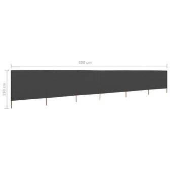 Windscherm 6-panelen 800x120 cm stof antraciet 6