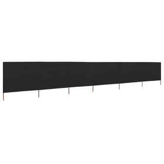 Windscherm 6-panelen 800x160 cm stof zwart 2