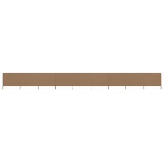 Windscherm 9-panelen 1200x120 cm stof taupe 1