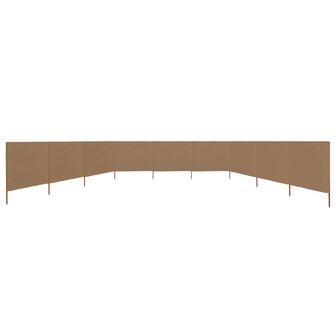 Windscherm 9-panelen 1200x120 cm stof taupe 3