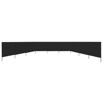 Windscherm 9-panelen 1200x160 cm stof zwart 3