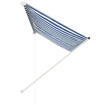 Luifel uittrekbaar 250x150 cm blauw en wit 3