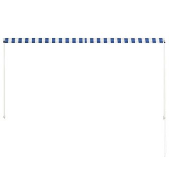 Luifel uittrekbaar 250x150 cm blauw en wit 5