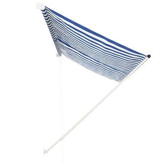 Luifel uittrekbaar 300x150 cm blauw en wit 3