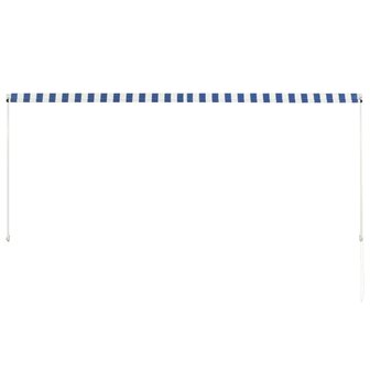 Luifel uittrekbaar 300x150 cm blauw en wit 5