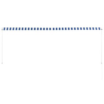 Luifel uittrekbaar 350x150 cm blauw en wit 4