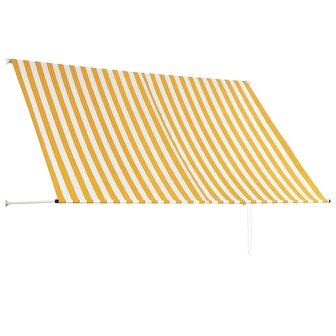 Luifel uittrekbaar 250x150 cm geel en wit 4