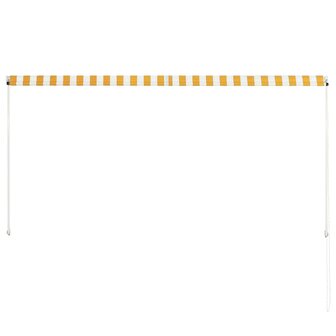 Luifel uittrekbaar 250x150 cm geel en wit 5