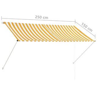 Luifel uittrekbaar 250x150 cm geel en wit 8