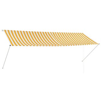 Luifel uittrekbaar 350x150 cm geel en wit 1