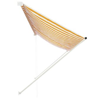 Luifel uittrekbaar 350x150 cm geel en wit 2