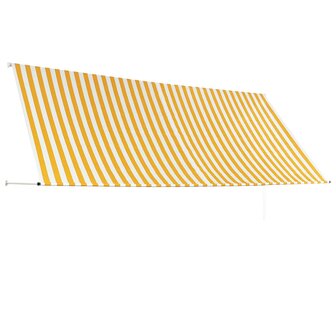Luifel uittrekbaar 350x150 cm geel en wit 3