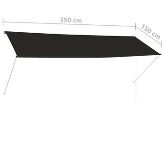 Luifel uittrekbaar 350x150 cm antraciet 8