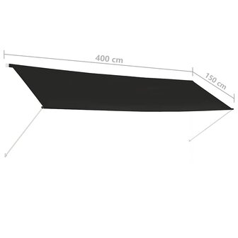 Luifel uittrekbaar 400x150 cm antraciet 8