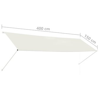 Luifel uittrekbaar 400x150 cm cr&egrave;me 8