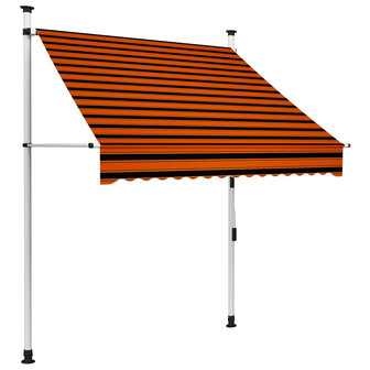 Luifel handmatig uittrekbaar 150 cm oranje en bruin 1