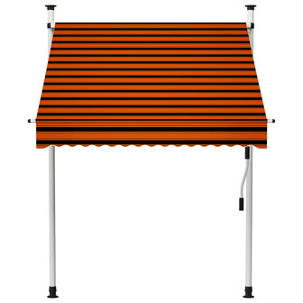Luifel handmatig uittrekbaar 150 cm oranje en bruin 2