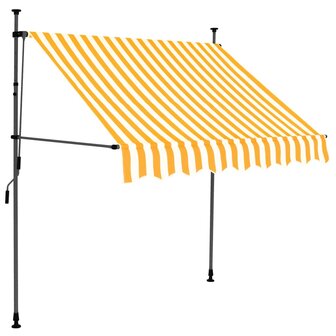 Luifel handmatig uitschuifbaar met LED 200 cm wit en oranje 2
