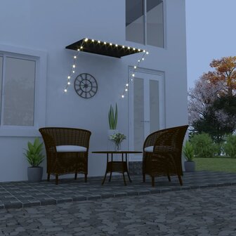 Luifel uittrekbaar met LED 150x150 cm antraciet 1