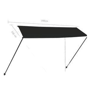 Luifel uittrekbaar met LED 350x150 cm antraciet 9