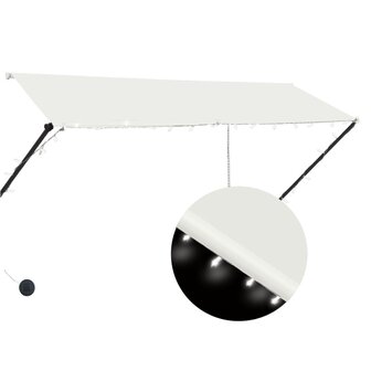 Luifel uittrekbaar met LED 300x150 cm cr&egrave;me 2