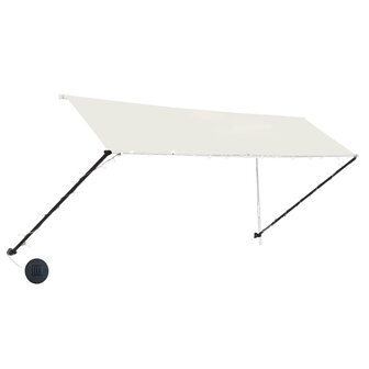 Luifel uittrekbaar met LED 350x150 cm cr&egrave;me 3