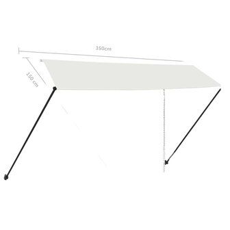 Luifel uittrekbaar met LED 350x150 cm cr&egrave;me 9