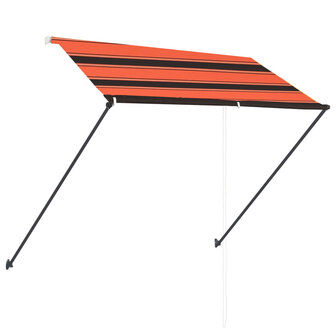 Luifel uittrekbaar met LED 250x150 cm oranje en bruin 4