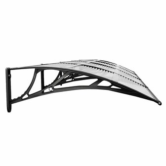 Deurluifel 350x75 cm polycarbonaat zwart en transparant 5