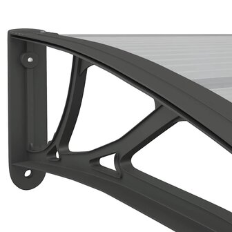 Deurluifel 350x75 cm polycarbonaat zwart en transparant 6