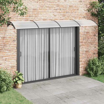 Deurluifel 400x75 cm polycarbonaat zwart en transparant 1