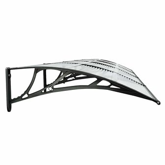 Deurluifel 400x75 cm polycarbonaat zwart en transparant 5