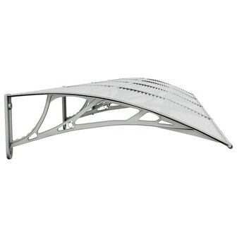 Deurluifel 400x75 cm polycarbonaat grijs en transparant 5