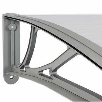 Deurluifel 400x75 cm polycarbonaat grijs en transparant 6