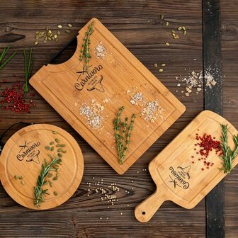 Snijplank Quid Carnivoro Bruin Hout Staal 35 x 16 x 2 cm 2