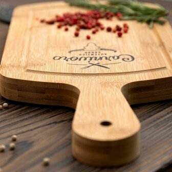 Snijplank Quid Carnivoro Bruin Hout Staal 35 x 16 x 2 cm 3