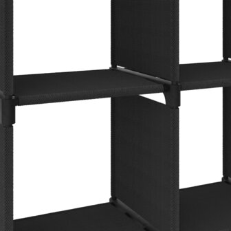 Kast met 4 vakken 69x30x72,5 cm stof zwart 6