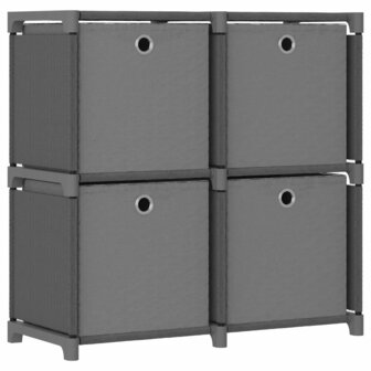 Kast met 4 vakken met boxen 69x30x72,5 cm stof grijs 1