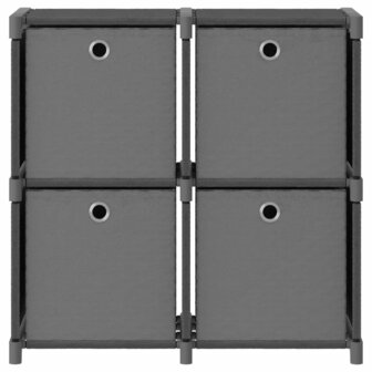 Kast met 4 vakken met boxen 69x30x72,5 cm stof grijs 2