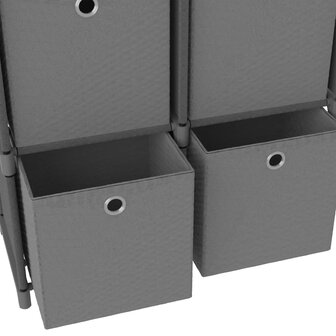 Kast met 4 vakken met boxen 69x30x72,5 cm stof grijs 6