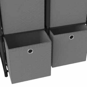 Kast met 5 vakken met boxen 103x30x72,5 cm stof zwart 6