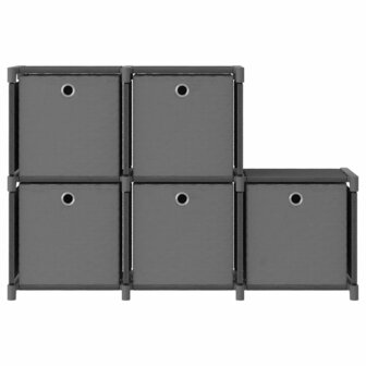 Kast met 5 vakken met boxen 103x30x72,5 cm stof grijs 2
