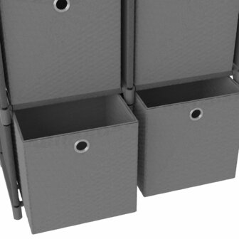 Kast met 5 vakken met boxen 103x30x72,5 cm stof grijs 6