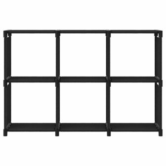 Kast met 6 vakken 103x30x72,5 cm stof zwart 2