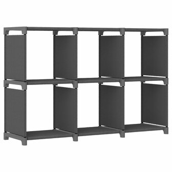 Kast met 6 vakken 103x30x72,5 cm stof grijs 1